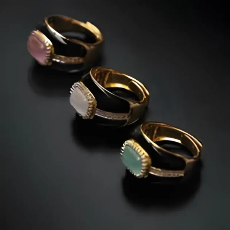 Anillo Piedra de Color de plata 925 bañada en oro · cuarzo