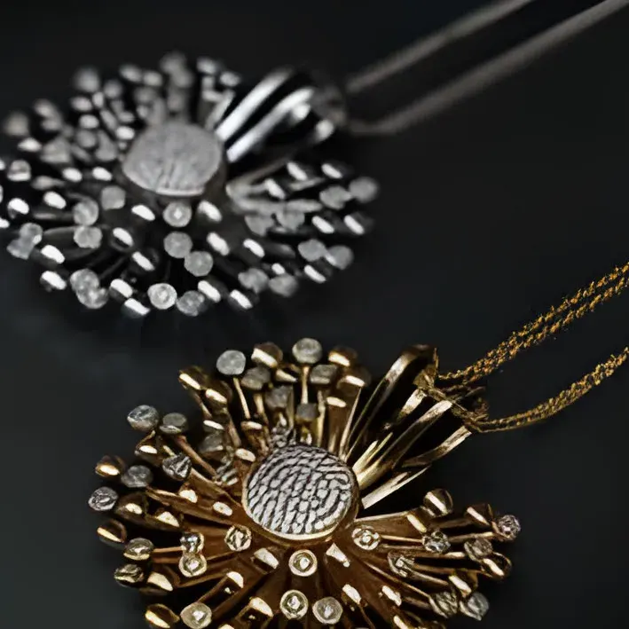 Colgante Sol de plata 925 · bicolor con circonitas