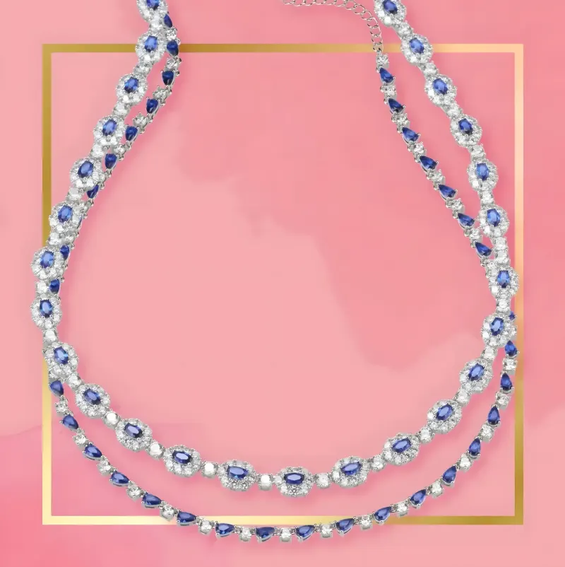 Collar Riviere Azul de plata 925 · circonitas azules